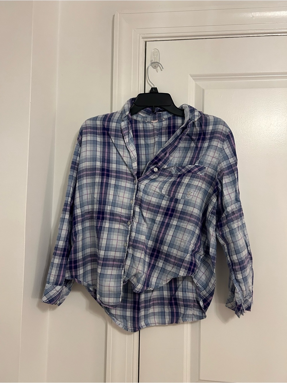 Light Blue and Purple Plaid Pajama set